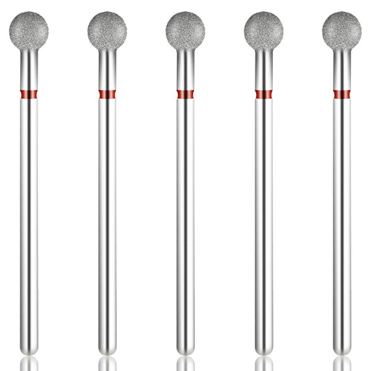 Teaaha 5PCS Ball Head Nail Drill Bits - 3/32" Professional Cleaning Cuticle Drill for Gel Nails, Mandrel Bits for Electric Nail Drills, Ideal for Manicures, Pedicures & Cuticle Care