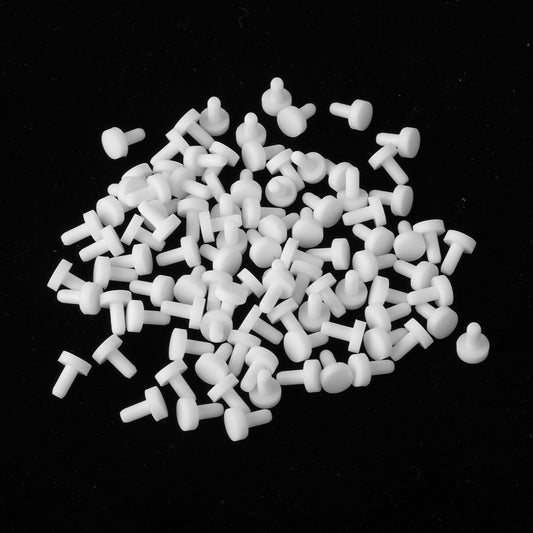 100Pcs Plastic Hole Plugs 3mm White Hole Plugs Round Button Plugs Plastic Rubber Hole Plugs White Soft Plastic Screw Hole Cover Plugs for Cabinet Cupboard Shelves License Plate Furniture Hardware