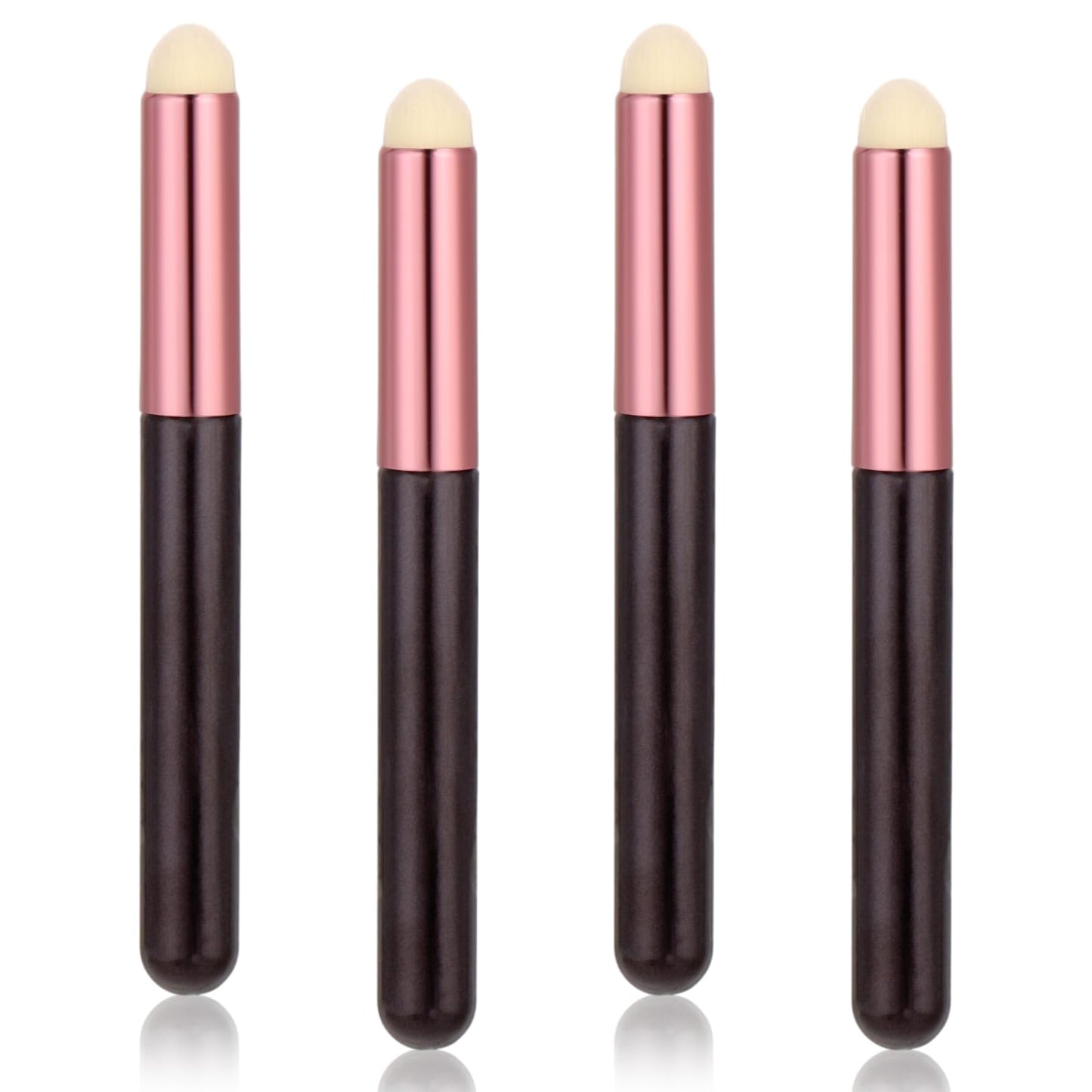 Ouligay 4pcs Multi-Purpose Lip Smudge Brush, Round Head Lipstick Smudge Brush, Professional Lip Brushes, Portable Applicator For Lips, Travel Size, For Lipstick Gloss Creams For Women Girl Gift