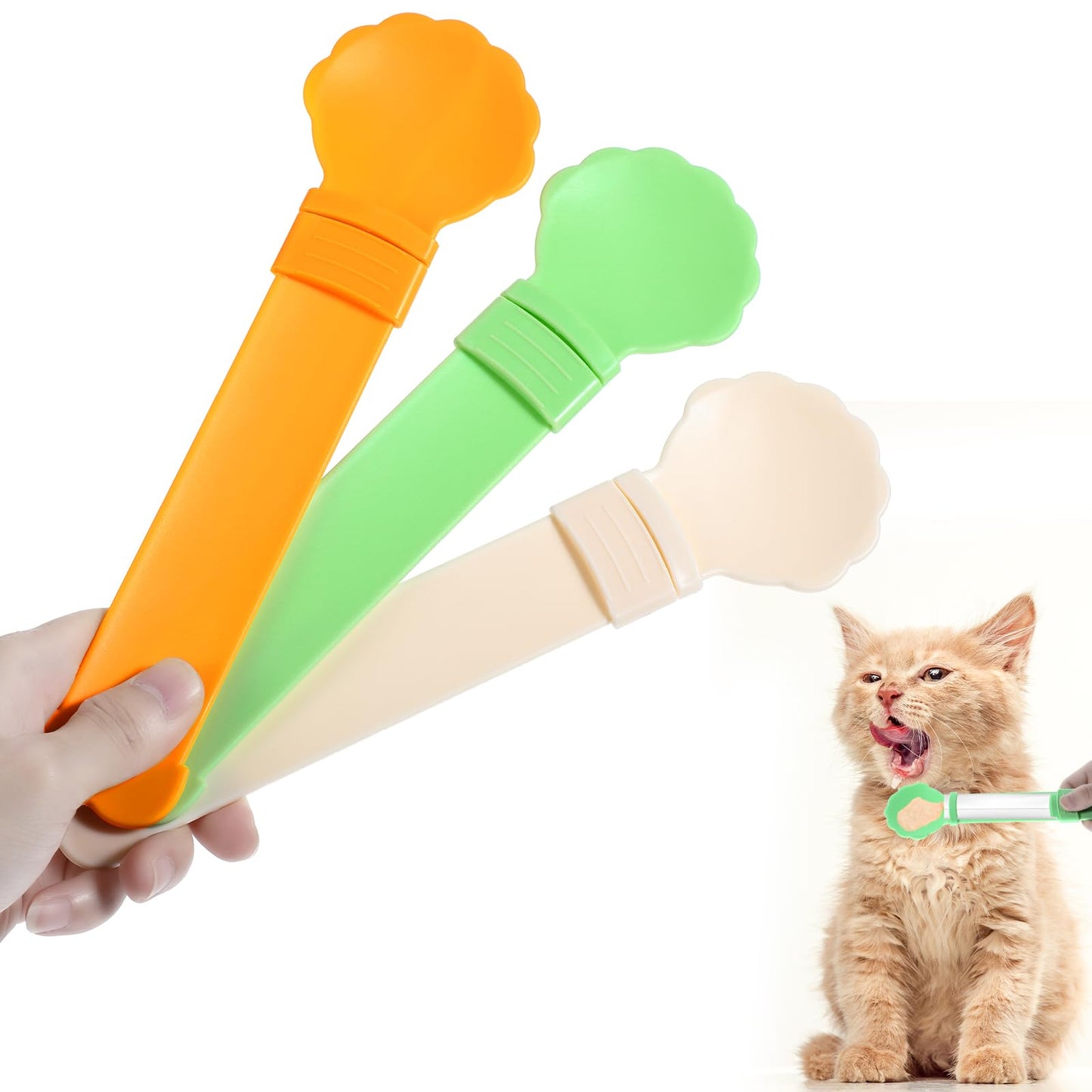 3 Pcs Cat Strip Feeder Spoon Dispenser Happy Spoon For Cats Multifunctional Cat Strip Feeders Cat Wet Treats Dispense Spoon Cat Treat Spoon Squeeze For Cat Liquid Snack Lickable Cat Feeding