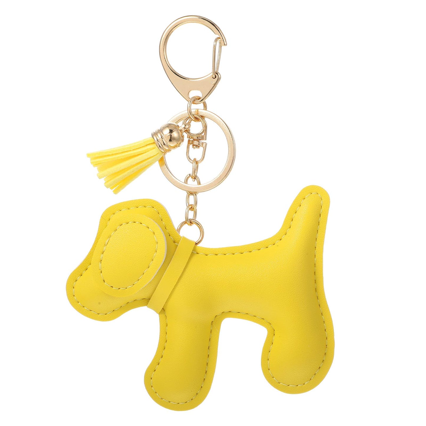 Mabor Dog Keychain Cute Yellow PU Leather Puppy Bag Charm for Women, Purse & Backpack Accessories, Gift for Pet Lovers