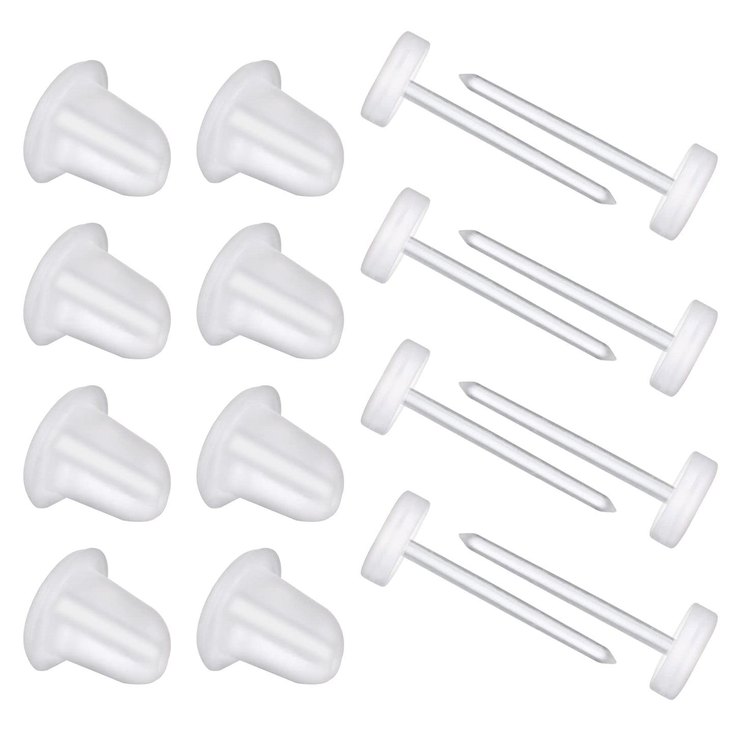 Plastic Earrings for Surgery Clear Earrings for Work Clear Earrings for Sports Invisible Earrings Silicone Earrings Stud Replacements for Women Girls Men Sports Work and DIY Supplies (100 Pair?