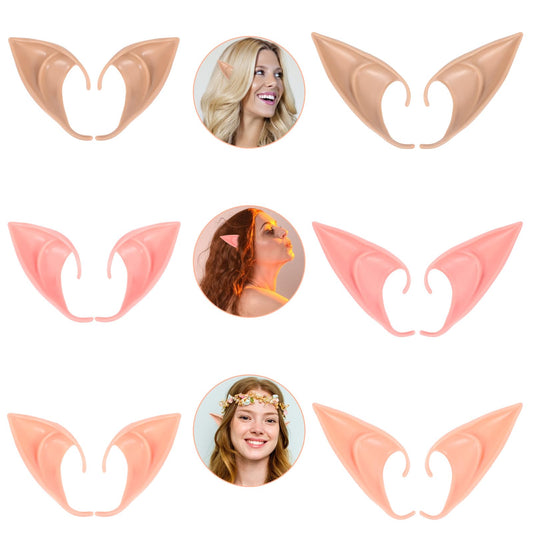 Tyqour 6 Pairs Elf Ears Adult Women, 2 Size Fairy Elf Ears Cosplay, Soft Elf Ear Cuffs, Elf Cosplay for Women Cosplay Christmas Halloween Renaissance Masqerade Costume Accessories