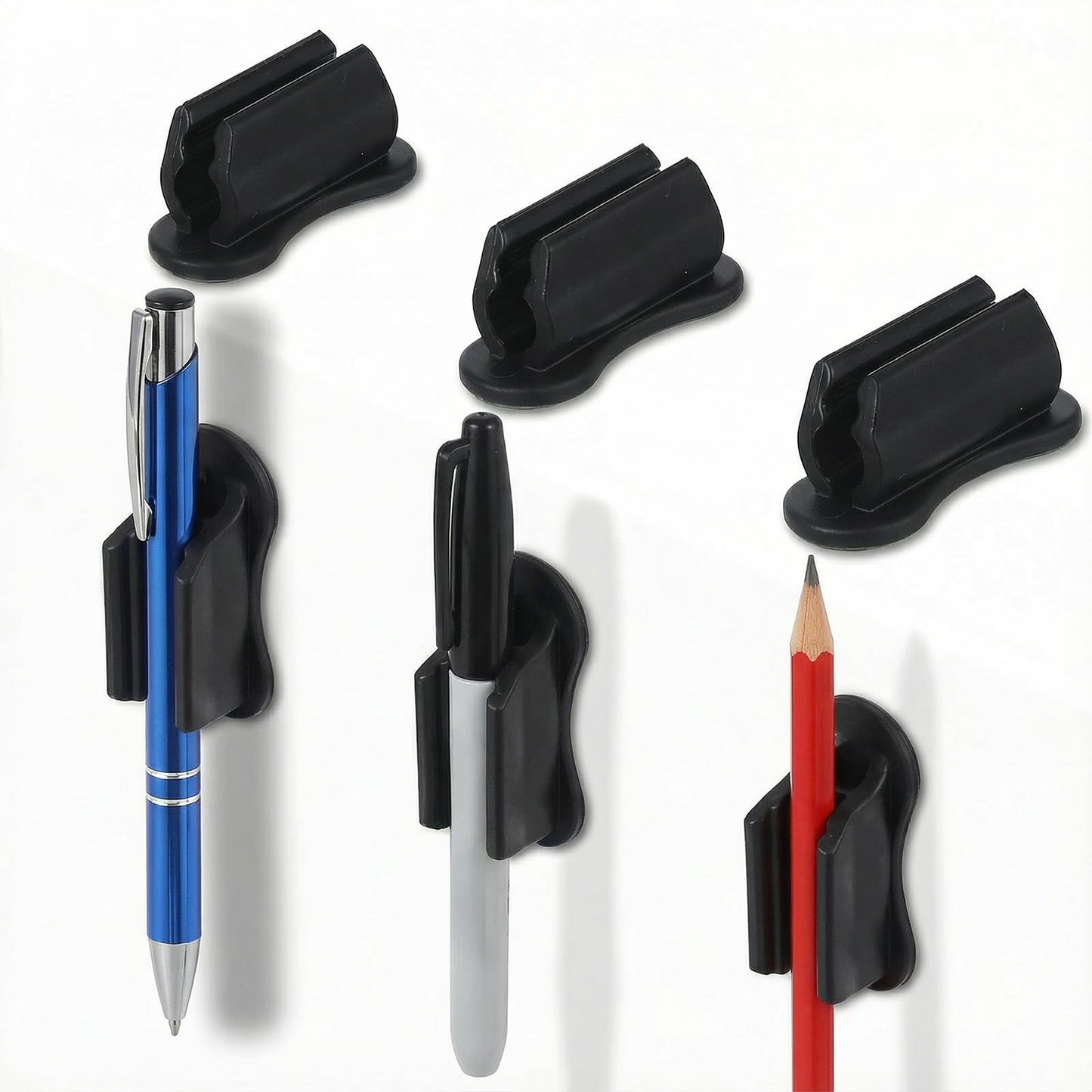 Nogeqi Pack of 6 Pen Holder Self-Adhesive Silicone Pens Holder Pen Holder Pen Holder Pen Holder Wall Flexible for Marker Holder Desk Whiteboard Clipboard Office