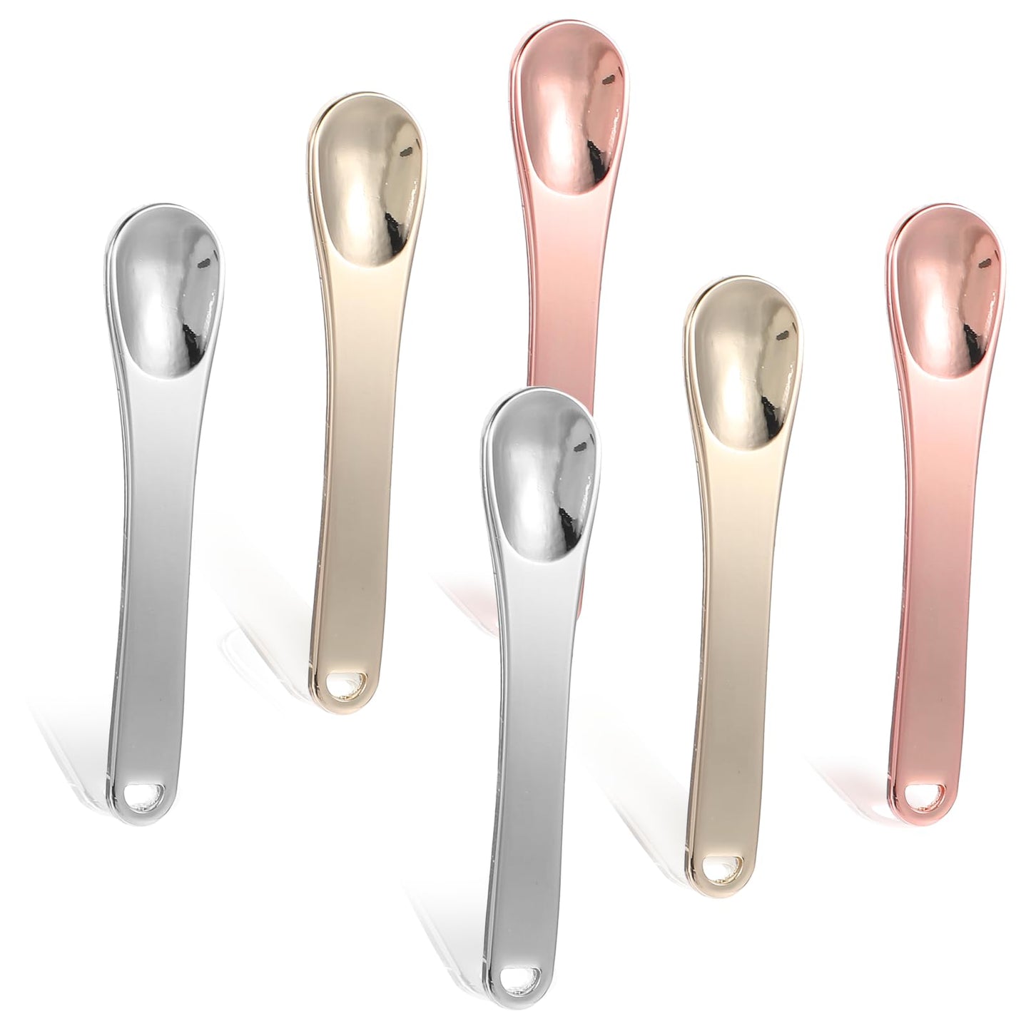 Pack of 6 Spatula Cosmetics, Mabor Metal Cosmetic Spatula, Mini Beauty Scoop Small Face Mask, Spatula, Reusable Applicator, Mini Skincare Spatula for Lotions, Sampling, Mixing Mask