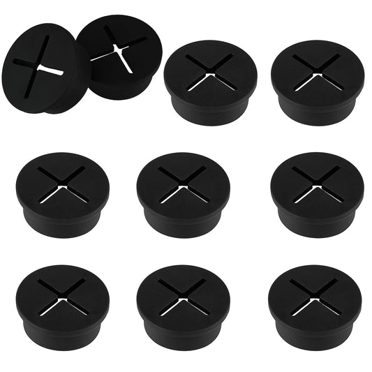 10PCS Cable Cord Grommet, 1.14 Inch Cable Grommet Black Cable Hole Cover Flexible Wire Rubber Grommets for Desk Furnitures Round Wall Grommets Cover Wire Management for Office Home Computer Desk