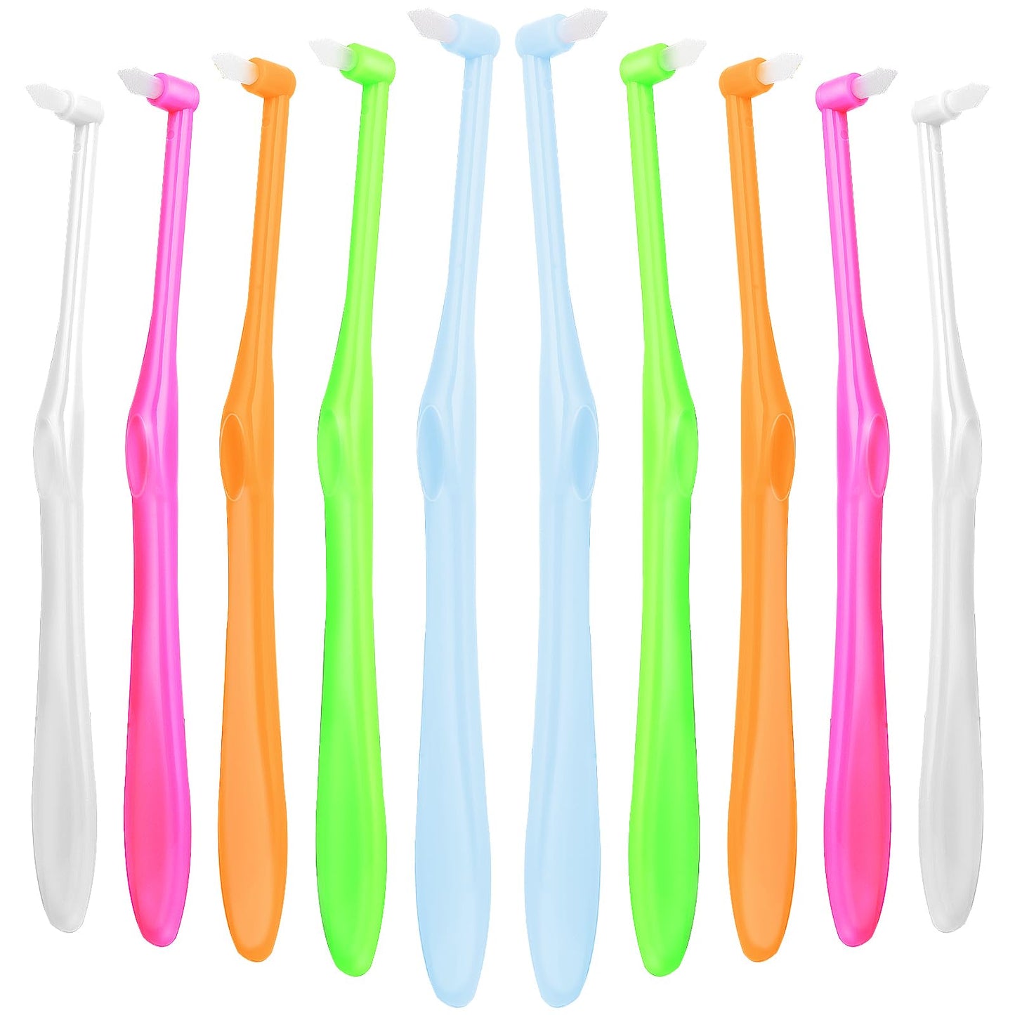 Ouligay 10pcs Tuft Toothbrush Tufted Brush End-tuft Interspace Toothbrushes Single Tufted Toothbrush Compact Interdental Toothbrush Soft Trim Toothbrush for Orthodontic Braces Detail Cleaning