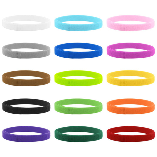 Teaaha 15 PCS Puppy Collars for Small Puppies 11.8 × 0.4 Inches Double-Sided Soft Adjustable Whelping Newborn Puppy Id Collars for Puppies Collar Id Bands for Newborn Pet Dog Cat 15 Colors