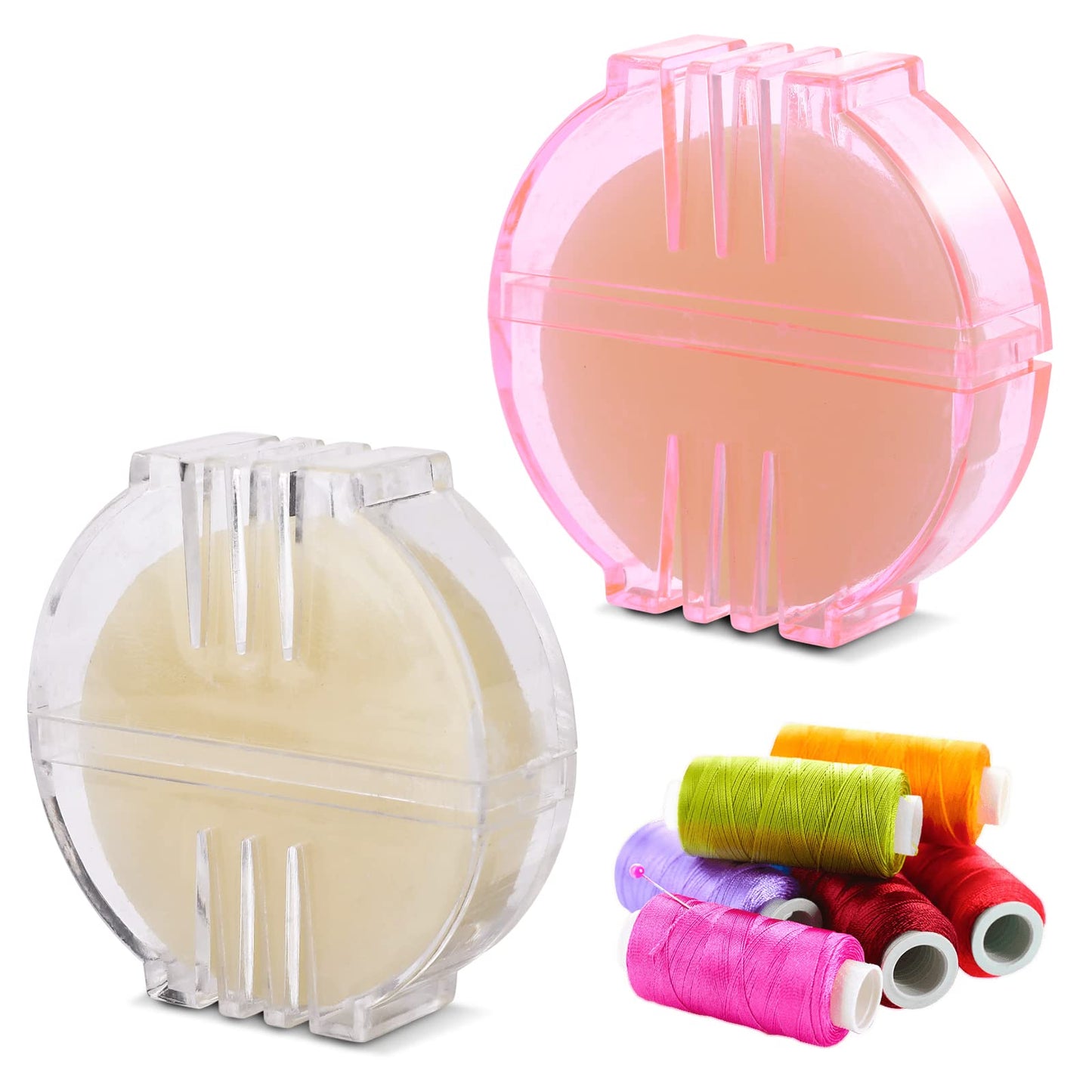 2PCS Beeswax, Bees Wax Thread Conditioner, Beeswax Block Thread Wax for Sewing Threads with Pink Plastic Box for Quilting Making Sewing Quilt Making Strengthening Line Embroidery Threads Wax