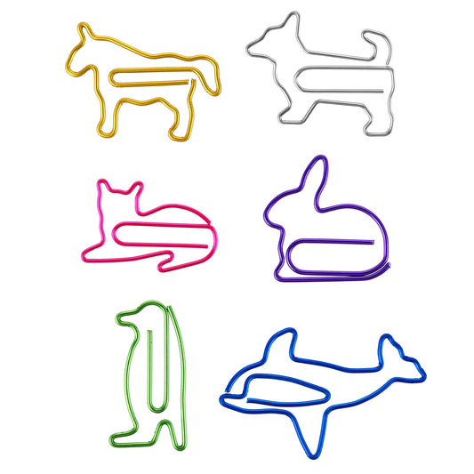 30 Pcs Animal Shaped Paper Clips Cute Paperclip Assorted Colors Paperclip Fun Paper Clips Coated Paper Clips Creative Funny Memo Clips for Kids Children Party Invitation Card Student Scrapbooks