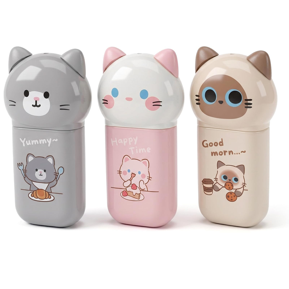 Mabor 3 PCS White Correction Tape Set, Cute Kawaii White Correction Cat Tape Roller for School Office Supplies, Portable Smooth Dry Applicator Stationery Gifts