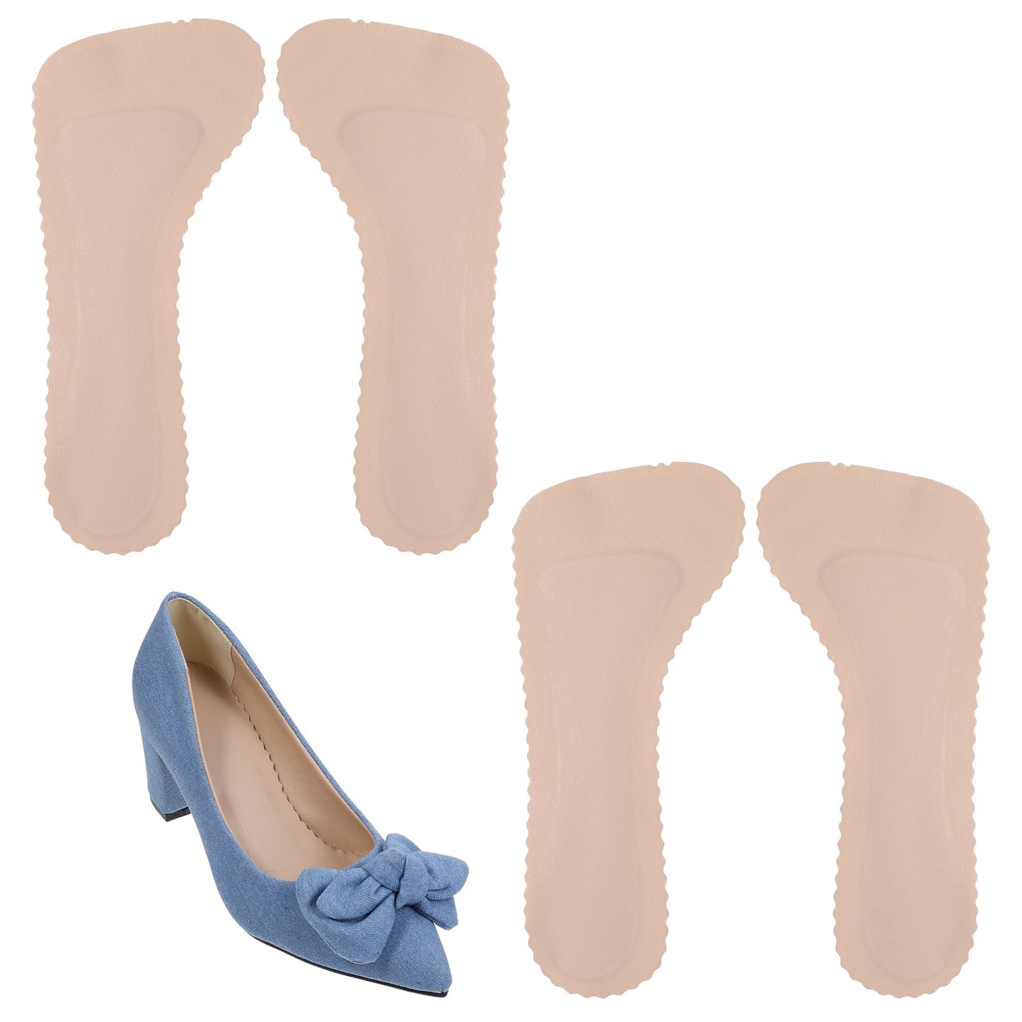 2 Pairs High Heel Comfort Pads, Invisible Self-Adhesive Cushion Insoles Arch Support Weight Shifting Shoe Inserts for Women Comfort Insoles Shoe Pads for Sandals Flats Pump Dress Shoes Boots (Beige)