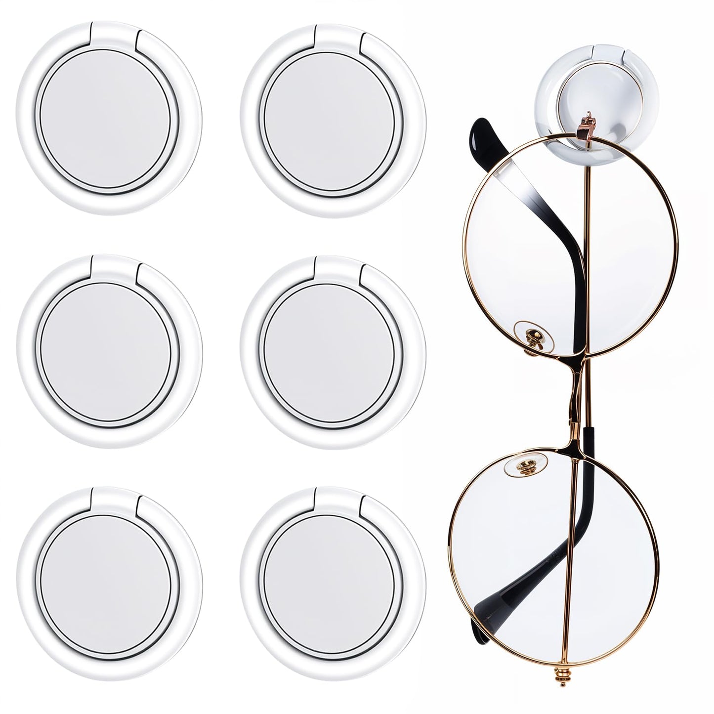 Bremorou Pack of 6 Glasses Holder Wall Sunglasses Storage Sunglasses Organiser Sunglasses Holder Organiser Wall Glasses Storage Multiple Glasses Rack Holder Glasses Holder for Hanging Glasses
