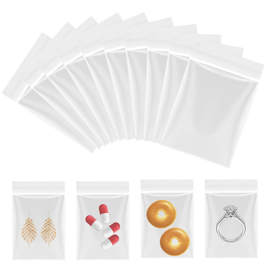 200 PCS Resealable Small Bags 6x4cm Plastic Bags Sealable Durable Food Bags Zip Seal Jewelry Baggies Clear Plastic for Snack Cookie Candy Necklace Ring Coin Beads Birthday Party Reclosable Zip Poly