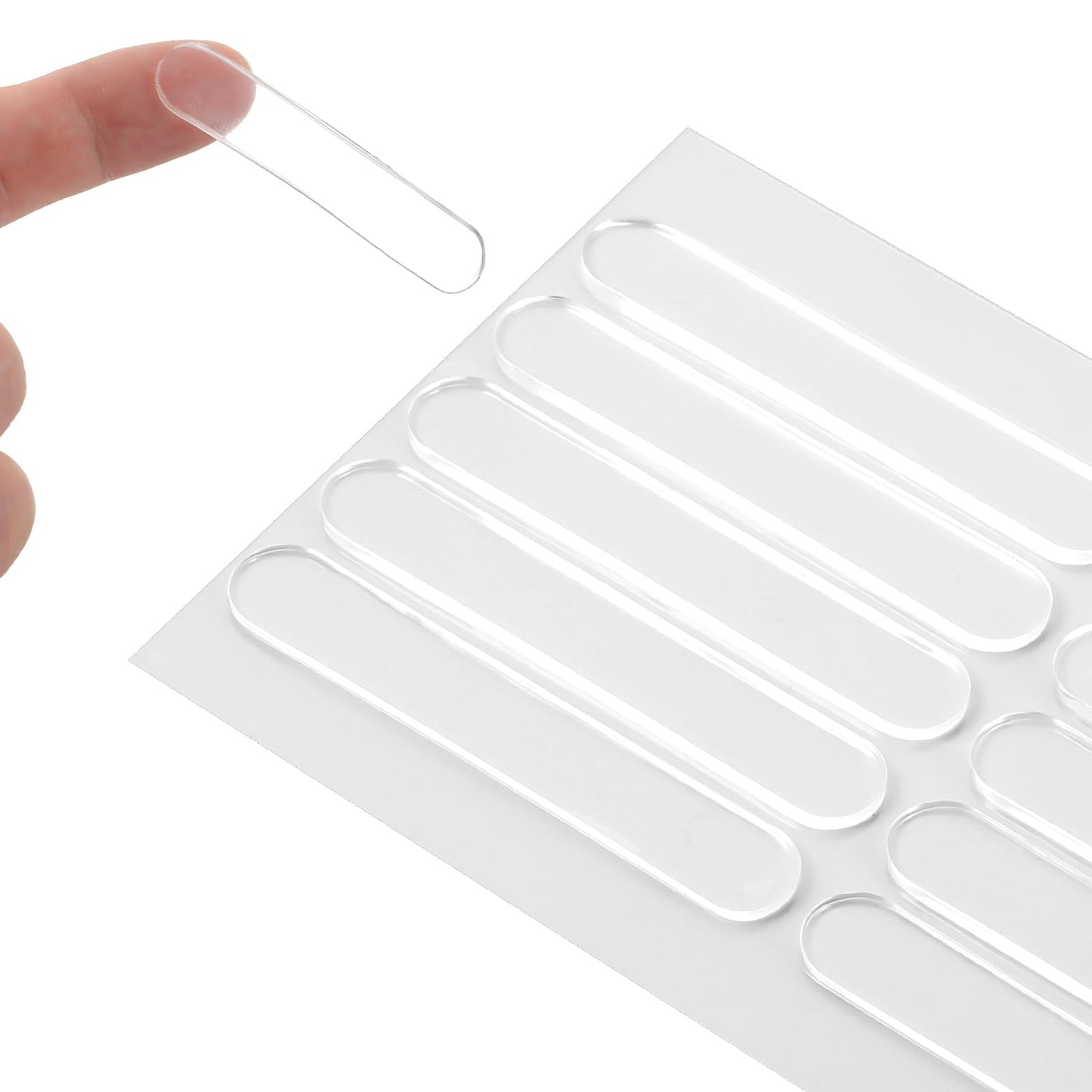 40PCS Cabinet Rubber Bumpers, Self Adhesive Clear Cabinet Stoppers Rubber Bumper Stripes for Cabinets Door Furniture Bumpers Buffer Pads Quiet Silicone Wall Protector for Doors Drawers Sound Dampening