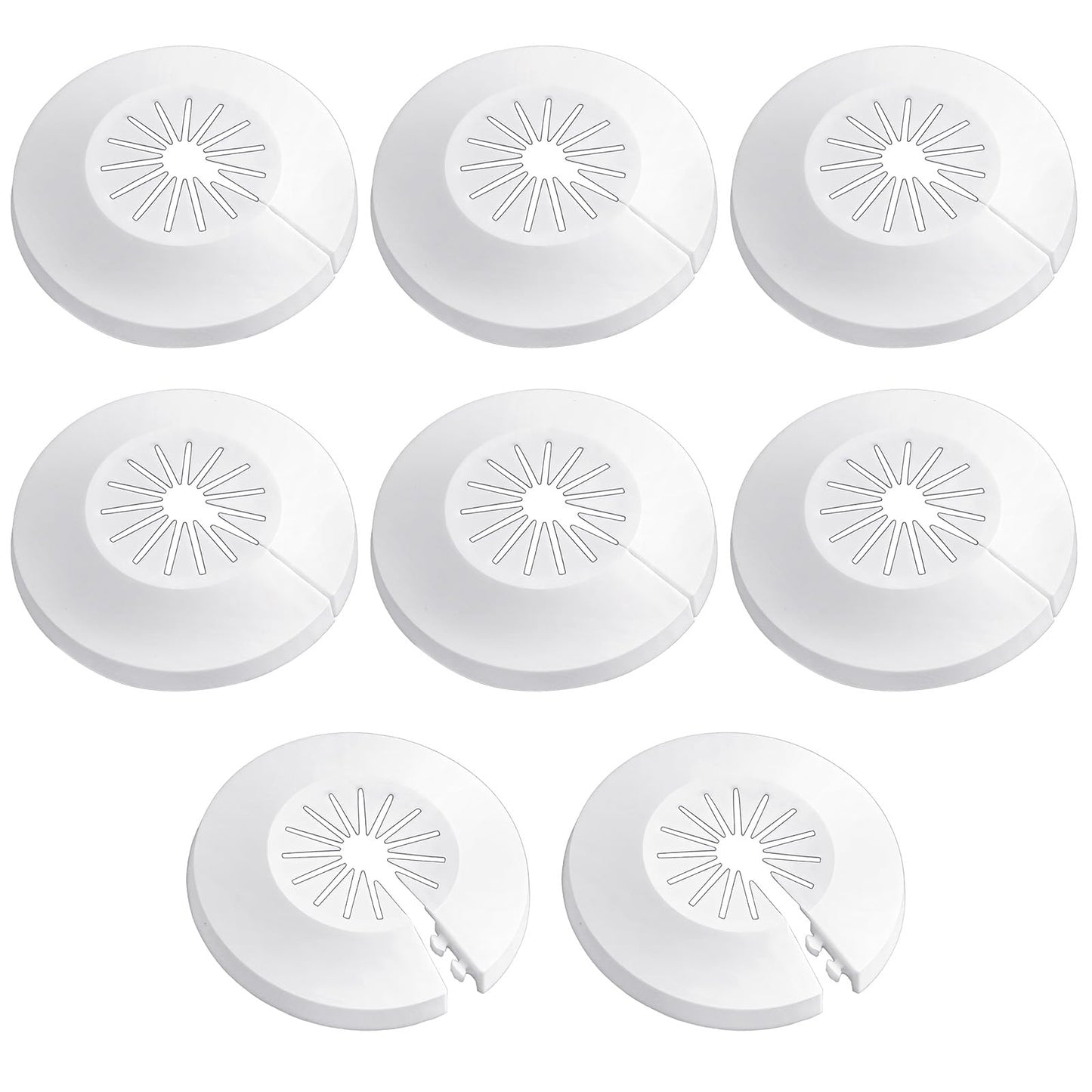 40 Pcs Plumbing Cover Plates Plastic Radiator Escutcheon Pipe Cover Collars Decoration Larger Rings for Wall Tube Decor (1.13-2.36inch, White)