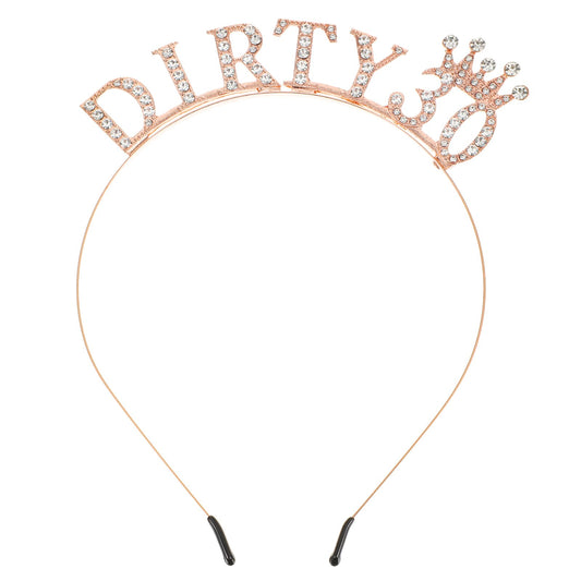 Ymapinc Rose Gold 30th Birthday Women Birthday Crown Adult Glitter Rhinestone Headband Happy Birthday for 30th Birthday Party Beautiful Ladies