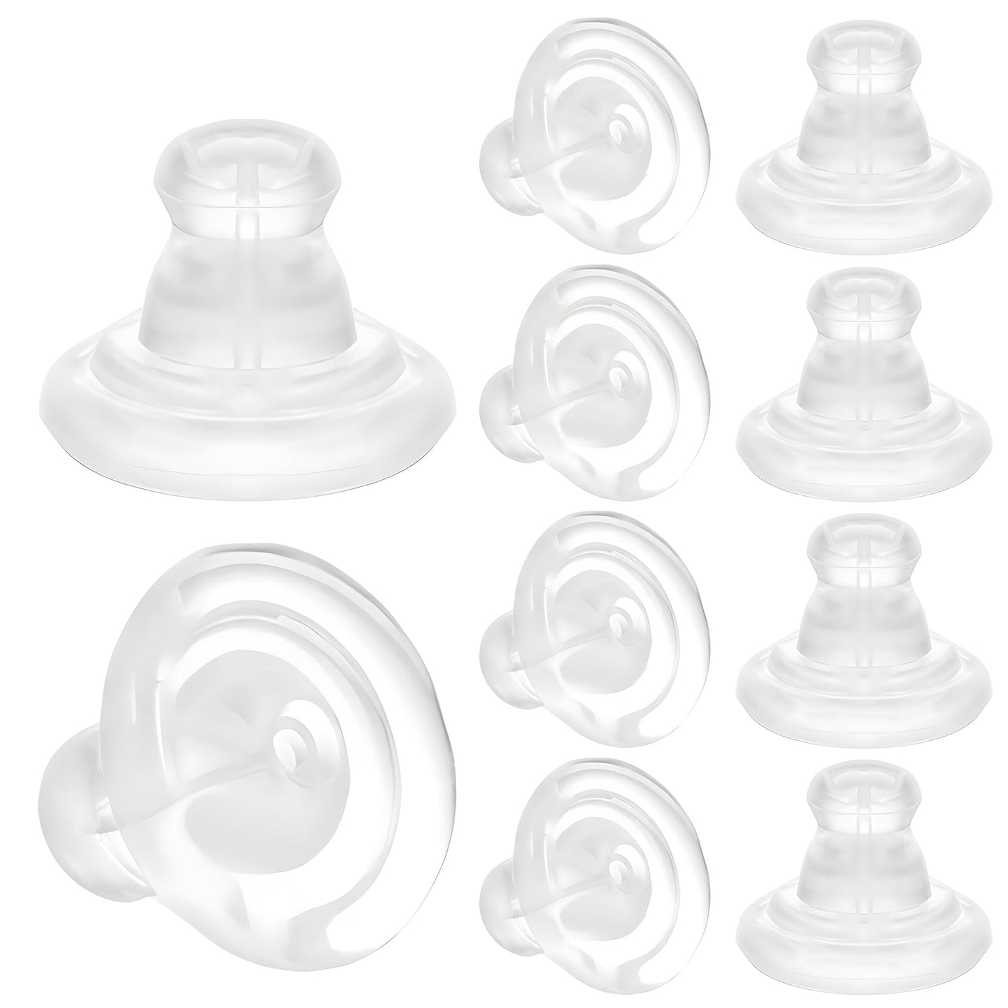 10pcs Silicone Earring Backs Replacements, Earring Back for Droopy Ears, Suitable Studs and Heavy Earrings, Clear Plastic Replacements Earrings Back, Replacement Stoppers for Women Men