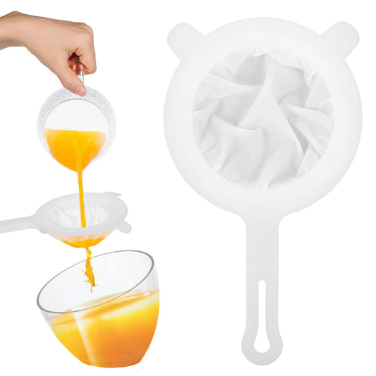 1 PCS Kitchen Ultra Fine Mesh Strainer Sieve Nylon Pulp Strainer for Juicing Food Yogurt Mesh Sieve with Double-Ear Rims for Food Tea Soy Milk Coffee Yogurt Liquids(400mesh)
