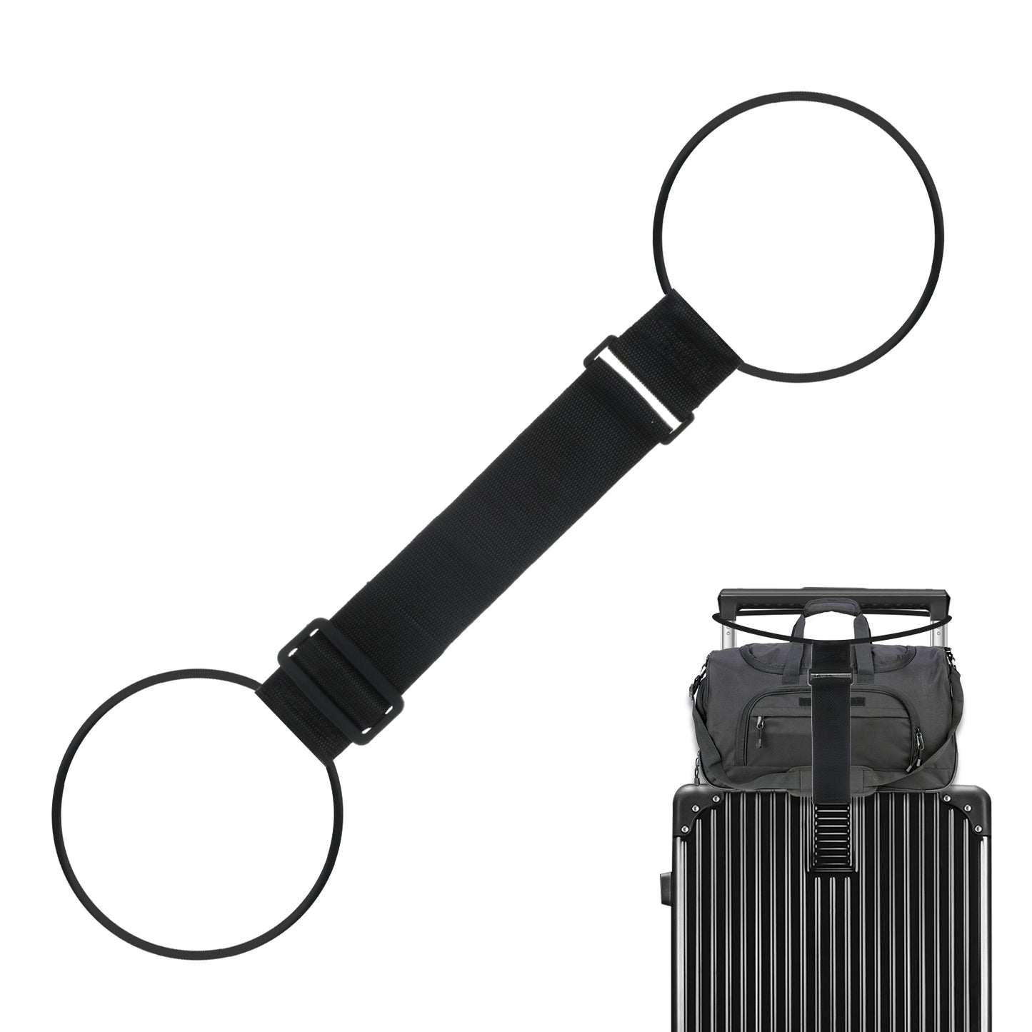 High Elastic Luggage Bag Straps Easy to Travel Ymapinc Adjustable Bungee Luggage Strap for Suitcases Fixed Luggage Bag Cosmetic Bag Light weight and Practical(Black)