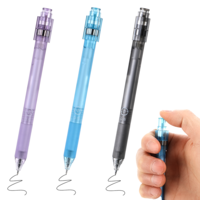 Mabor 3Pcs Fidget Pens 0.5 mm Black Ink Fidget Spin Pens for Adults Smooth Writing Gel Pens Stress Relief Quick Dry Retractable Gel Pens for Journaling Office School Supplies