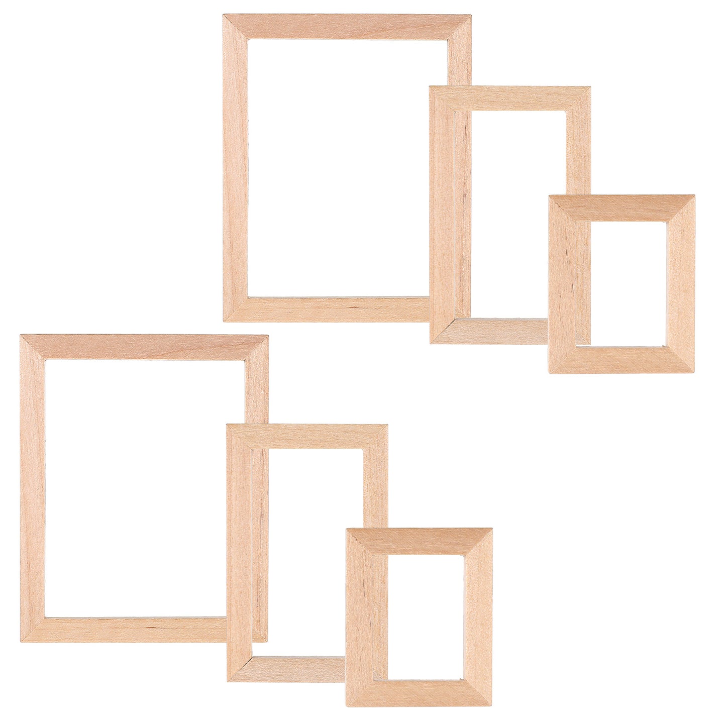 Chsoejuf 6PC 1:12 Scale Dollhouse Miniature Picture Frames Realistic Wooden