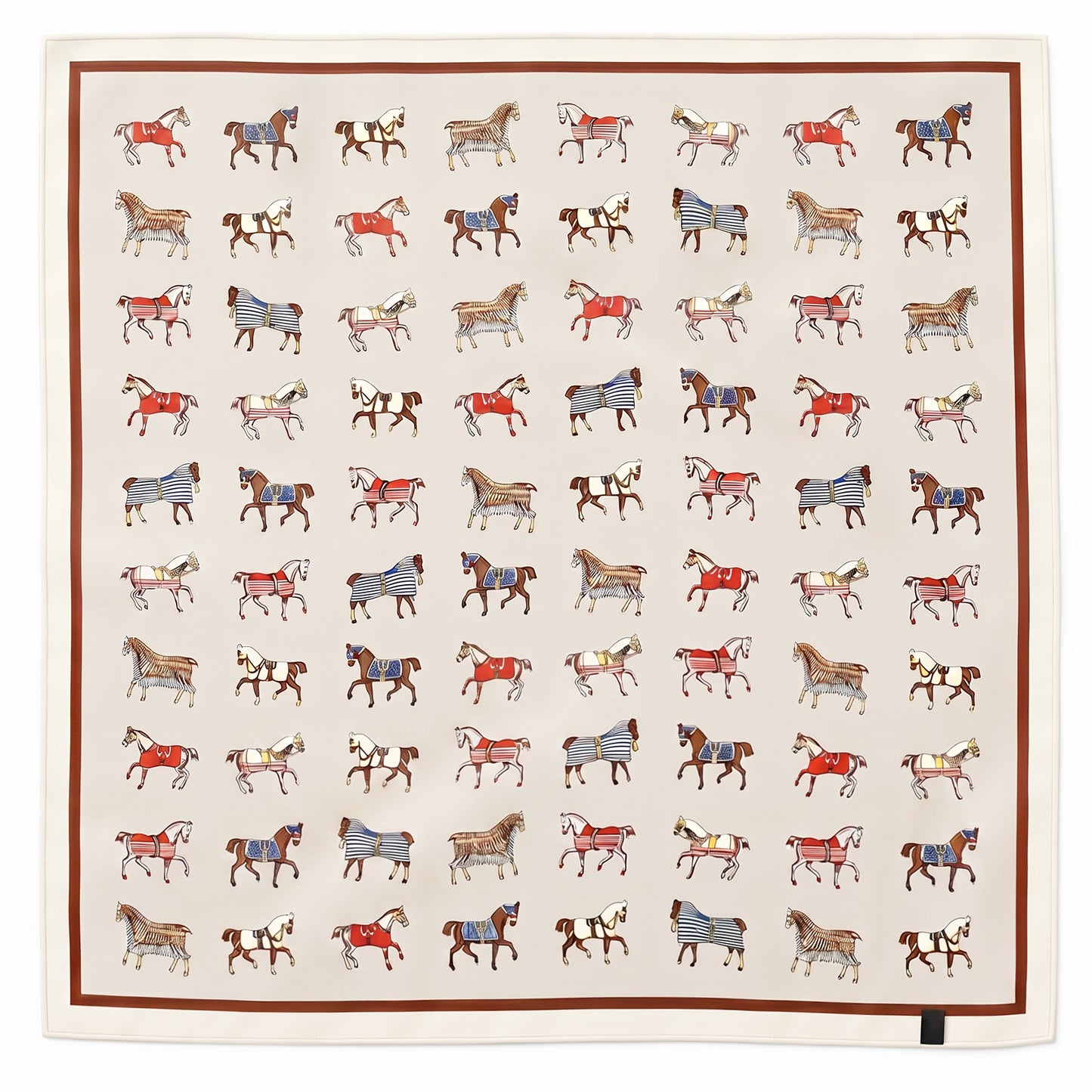 Ymapinc Silk Square Neck Scarf, Fashion Vintage Western Horse Wrap for Women, Soft Lightweight Bandana Head Scarf, Brown