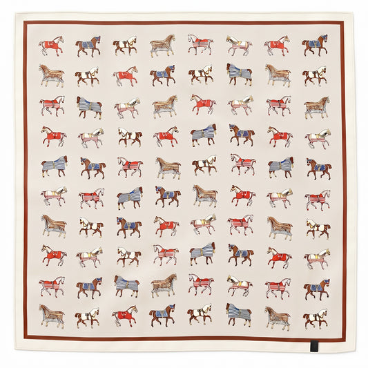 Ymapinc Silk Square Neck Scarf, Fashion Vintage Western Horse Wrap for Women, Soft Lightweight Bandana Head Scarf, Brown