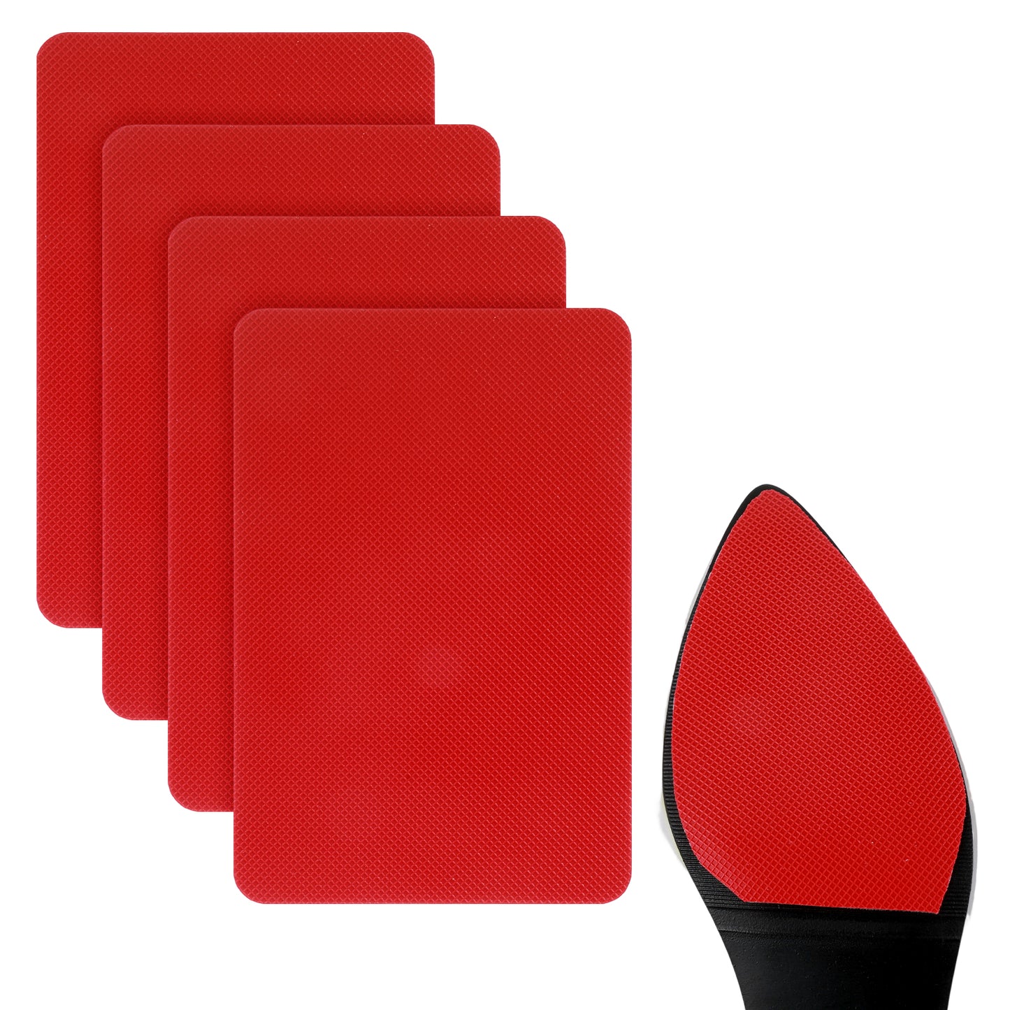 Ouligay 4pcs Shoe Sole Protector, Red Shoe Grips on Bottom of Shoes, Anti-Slip Sole Protector for Red Bottom Heels & Sneakers Guard Stickers