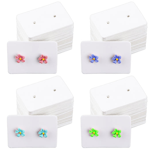 Teaaha 200 PCS Earring Cards for Selling White Earring Holder Cards Punch Earring Display for Selling Jewelry and Earrings Necklace Display
