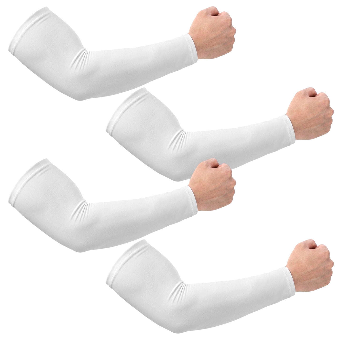 Tyqour 2 Pairs Arm Compression Sleeves Men UV Sun Protection White Arm Sleeve Arm Covers for Women Sleeves to Cover Arms for Men