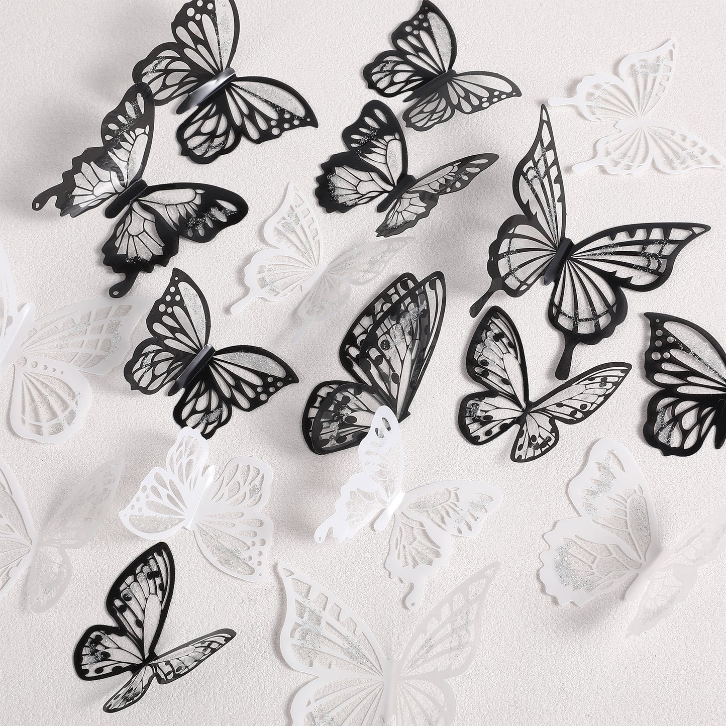 72Pcs 3D Butterfly Wall Stickers,Shimmeroo Butterflies Wall Decor Removable Mural Stickers for Room Window Wedding Decor