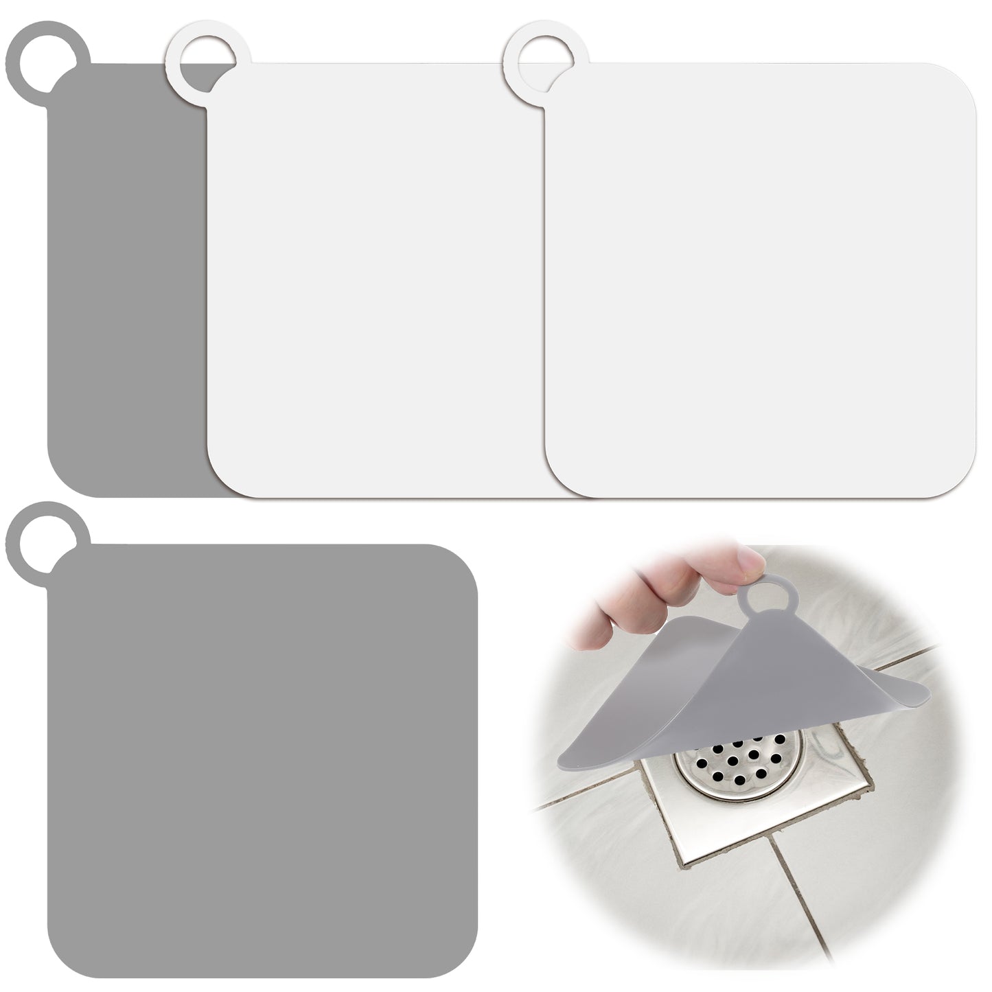 Ymapinc 4PCS Bath Drain Covers, Drain Covers for Insect and Odour Control, Shower Drain Stopper, Bathtub Drain Cover,Suitable for Kitchens, Laundry Rooms and Bathrooms,Easy to Wash