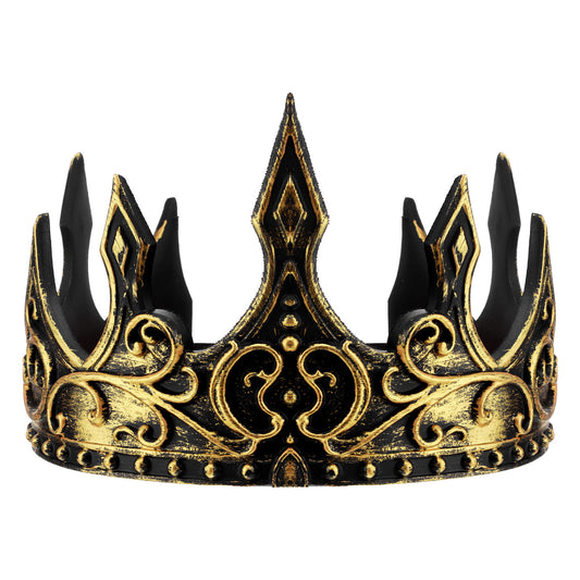 Ymapinc Gold Crown Set,Adjustable King Crown for Adult King Costume, Gold Tiara, Medieval Kings Headwear, Prince Crowns for Boys, Cosplay Royalty Retro Halloween Accessories