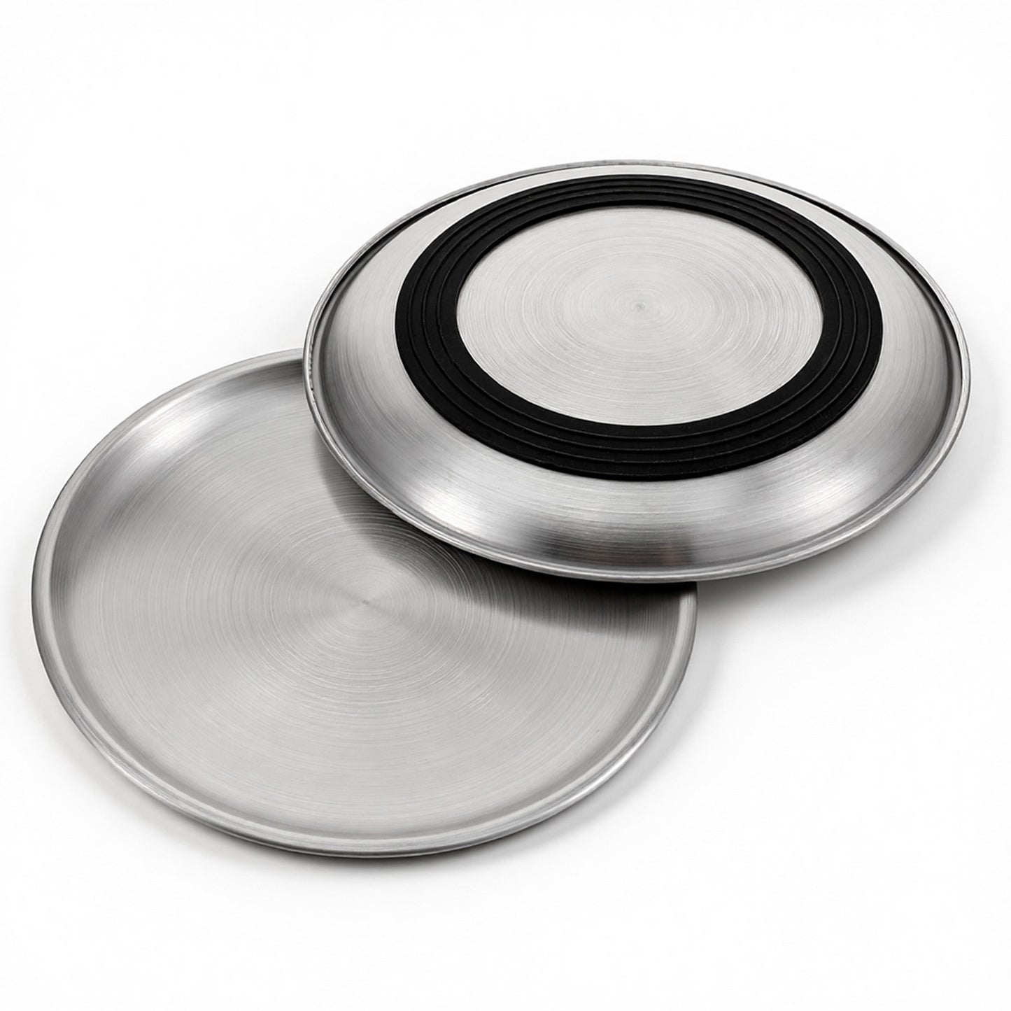 Chsoejuf 1PCS Stainless Steel Shallow Cat Food Bowls Whisker Friendly(17cm)