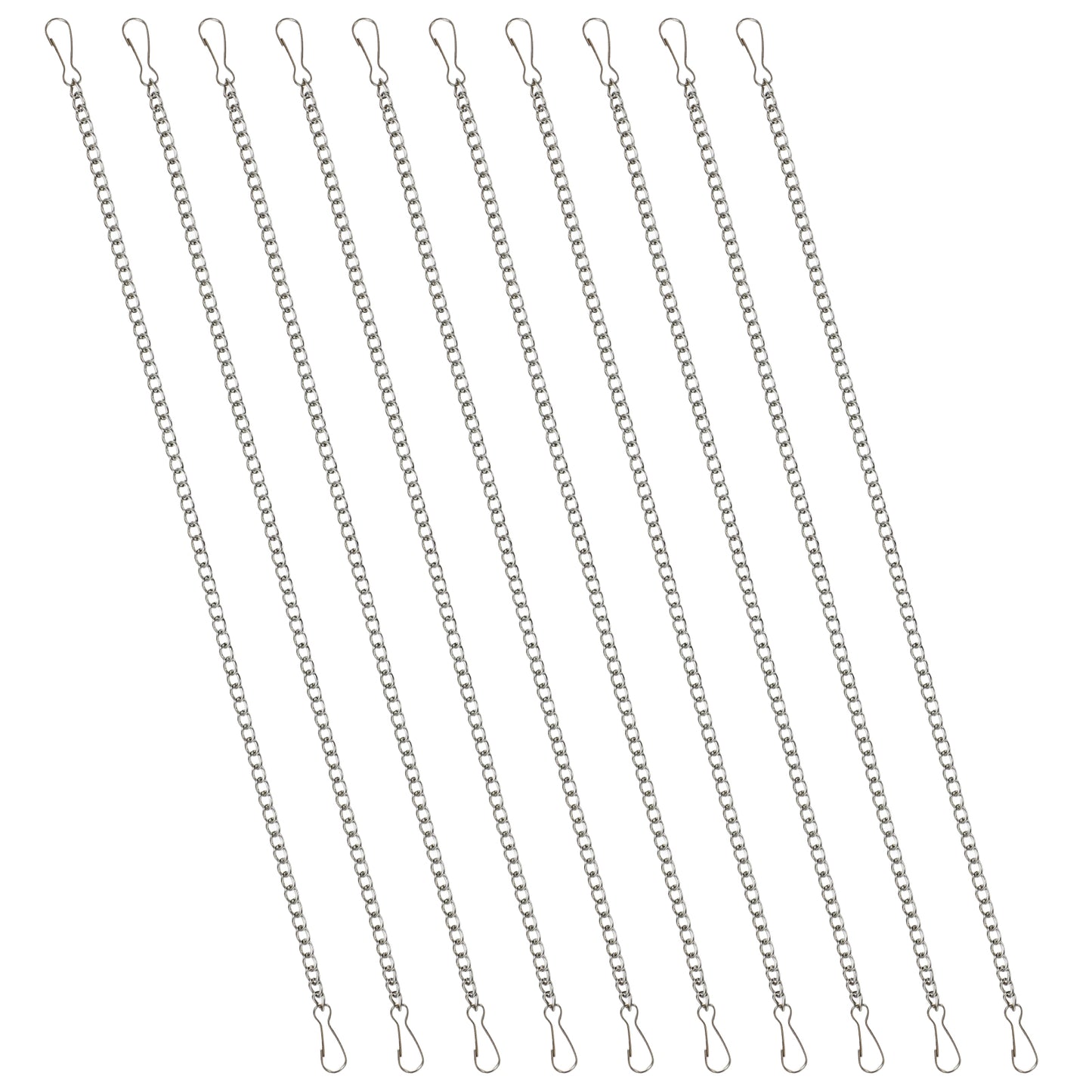 Nogeqi 10 Pcs 20 Inch Hanging Chains for Stained Glass Panels, Silver Stainless Steel Picture Hanging Chains with Hooks, Metal Decorative Chain for Suncatcher Crystals and Hanging-Baskets