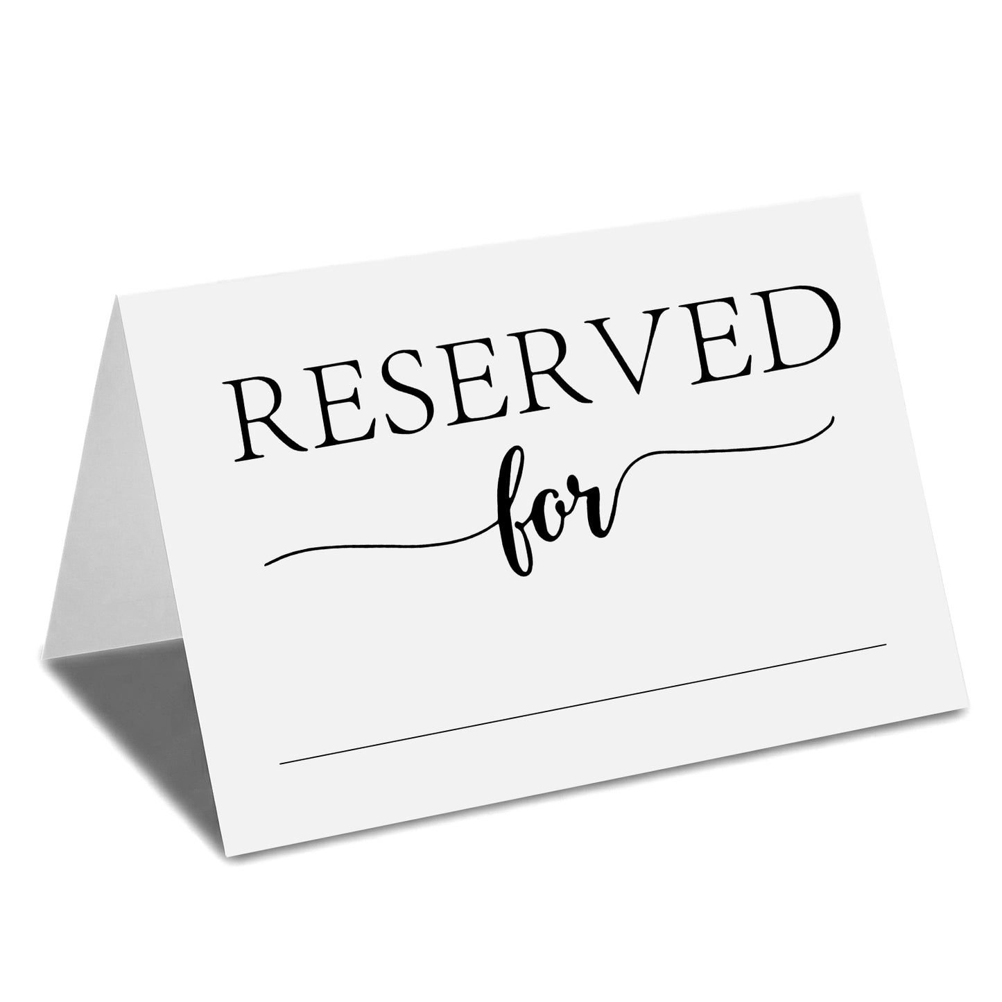Matwsec 12 Pack Reserved Table Signs for Wedding Party Restaurant, White Paper Black Reserved Signs, Double Sided Reservation Seat Signs for Office Meeting Chairs, Wedding Accessories Place Cards