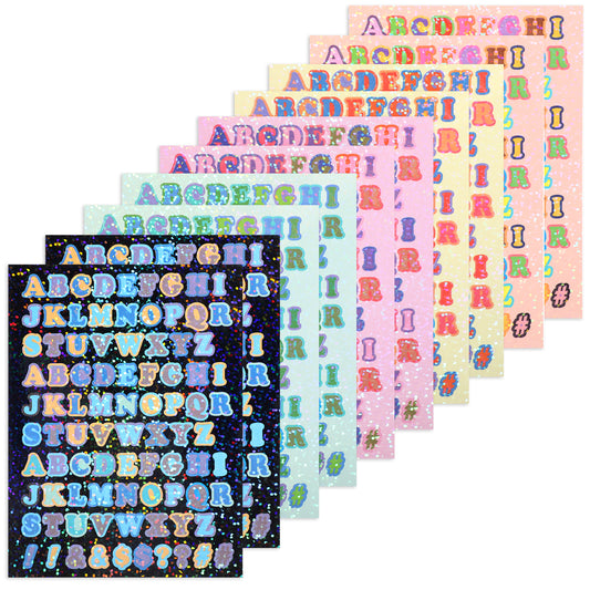 Ymapinc 880 Pieces Alphabet Stickers Small, 10 Sheets Colorful Self Adhesive Alphabet Stickers for DIY Scrapbooking, Gifts Box, Card Craft, Office Decoration, ABC Stickers for Kids