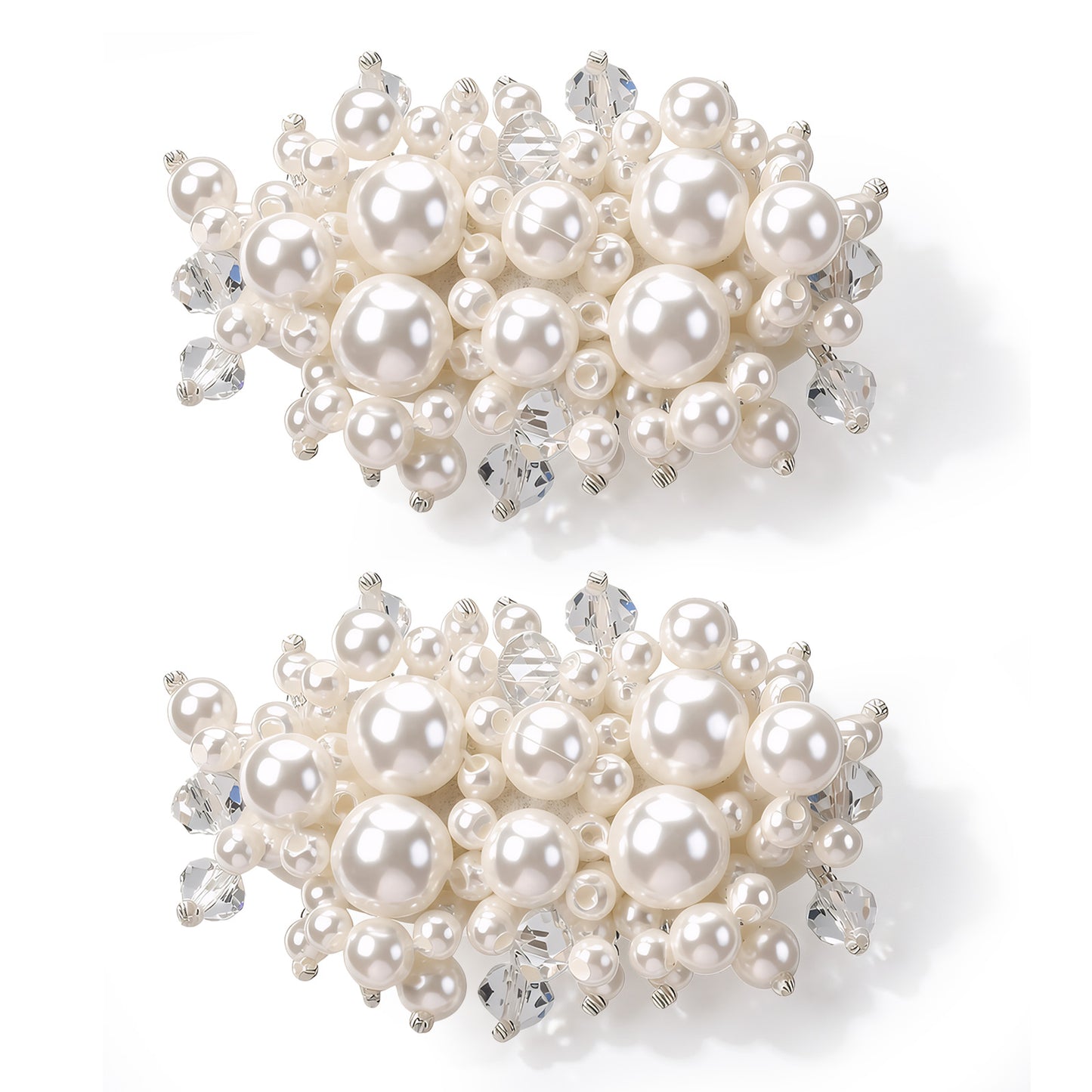 RAHHLIZS 2pcs Pearl Shoe Clips for Women Dress Shoes Pearl Shoe Clips for Wedding Heels Flats Jewelry for Heels Shoes Buckle Clip Wedding Party