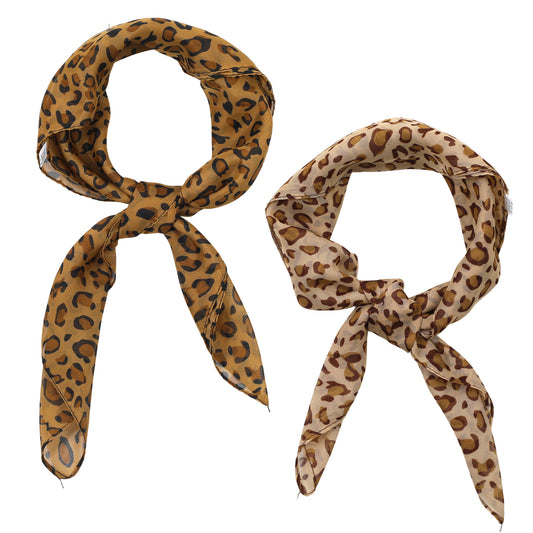 Ymapinc 2Pcs Leopard Print Scarf,Neck Scarves for Women, Ladies Skinny Scarves, Leopard Print Accessories, Women Accessories, Scarf Gifts for Ladies