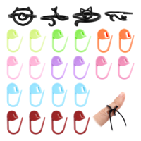 Tyqour Crochet Tension Ring for Finger Cat Crochet Rings + 20Pcs Crochet Markers Adjustable Open Yarn Guide Crocheting Rings Knitting Handmade Crochet Accessories Perfect for Crocheters and Knitters