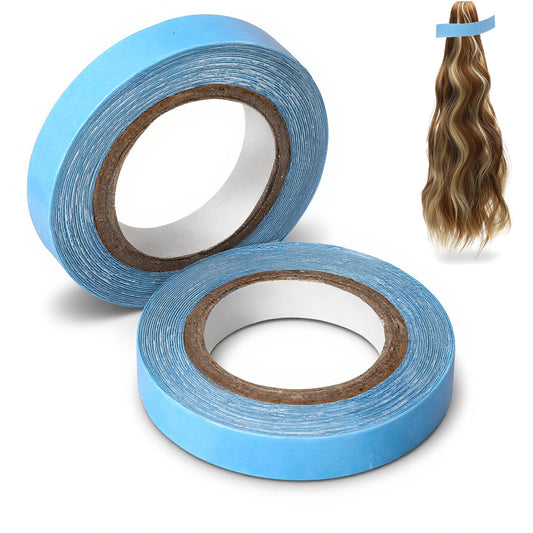2 Pcs Hair Extension Tape, Strong Hold Double Sided Adhesive Tapes Wig Tape for Lace Wigs Double Sided Adhesive Tapes for Hair Extensions, Blue