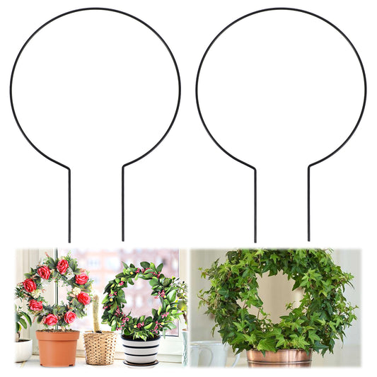 2 Pack Round Plant Trellis for Potted Plants, Acrylic Small Trellis for Climbing Plants Indoor Outdoor Plant Support for Hoya Pothos Vine Ivy Monstera Flower Philodendrons Dischidia
