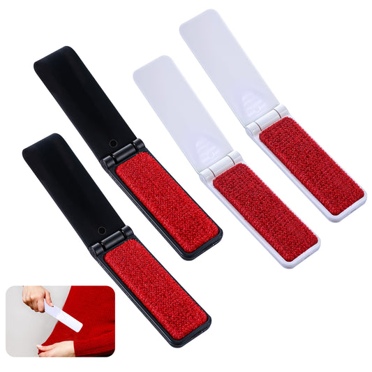 Tyqour 4Pcs Foldable Lint Remover Brush, Portable Lint Brushes For Clothes, Reusable Travel Lint Removal Brush, Pet Hair Lint Remover Tool For Furniture Sofa Fabric Fluff Dust Removal Tool