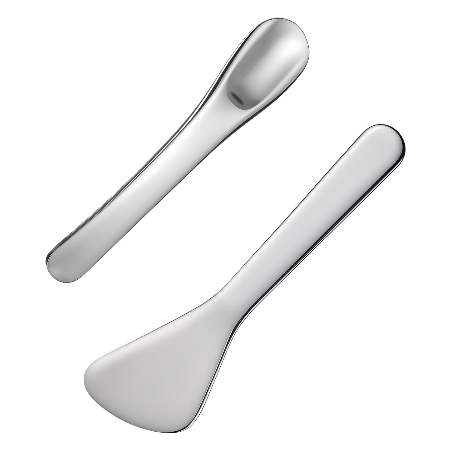 Mabor 2Pcs Cosmetic Spatula, Mini Makeup Spatulas Reusable Stainless Steel Face Mask Applicator Cosmetic for Skincare Lotions for Sampling and Mixing Creams