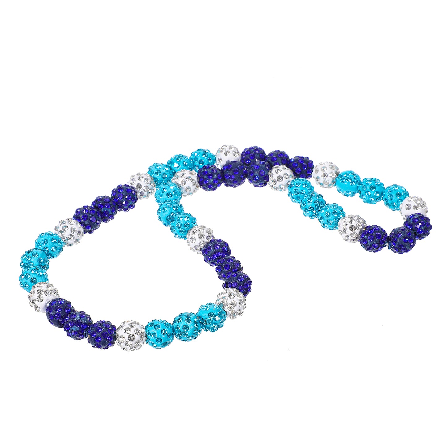 Tyqour Baseball Beads Chain Necklace for Men Mens Baseball Beaded Necklaces, Baseball Necklace with Diamond Bead Necklace Chain for Men, Perfect Baseball Coaching Accessories(white&blue)