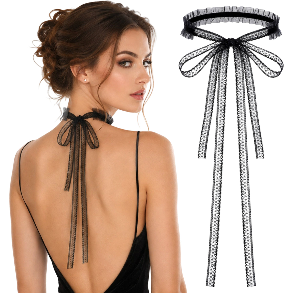 Tyqour Lace Choker Necklaces for Women Black Chokers Gothic Velvet