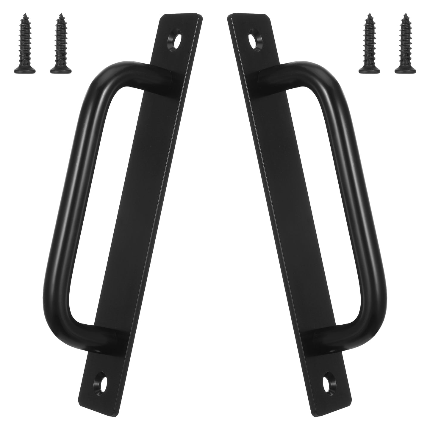 2 Pack Black Barn Door Handle Aluminum Alloy Sliding Door Handle Closet Doors Pulls with Plate for Kitchen Cabinet Drawer Nightstand Bathroom Window Closet Dresser Replacement 5.71 × 0.98 × 1.38 Inch