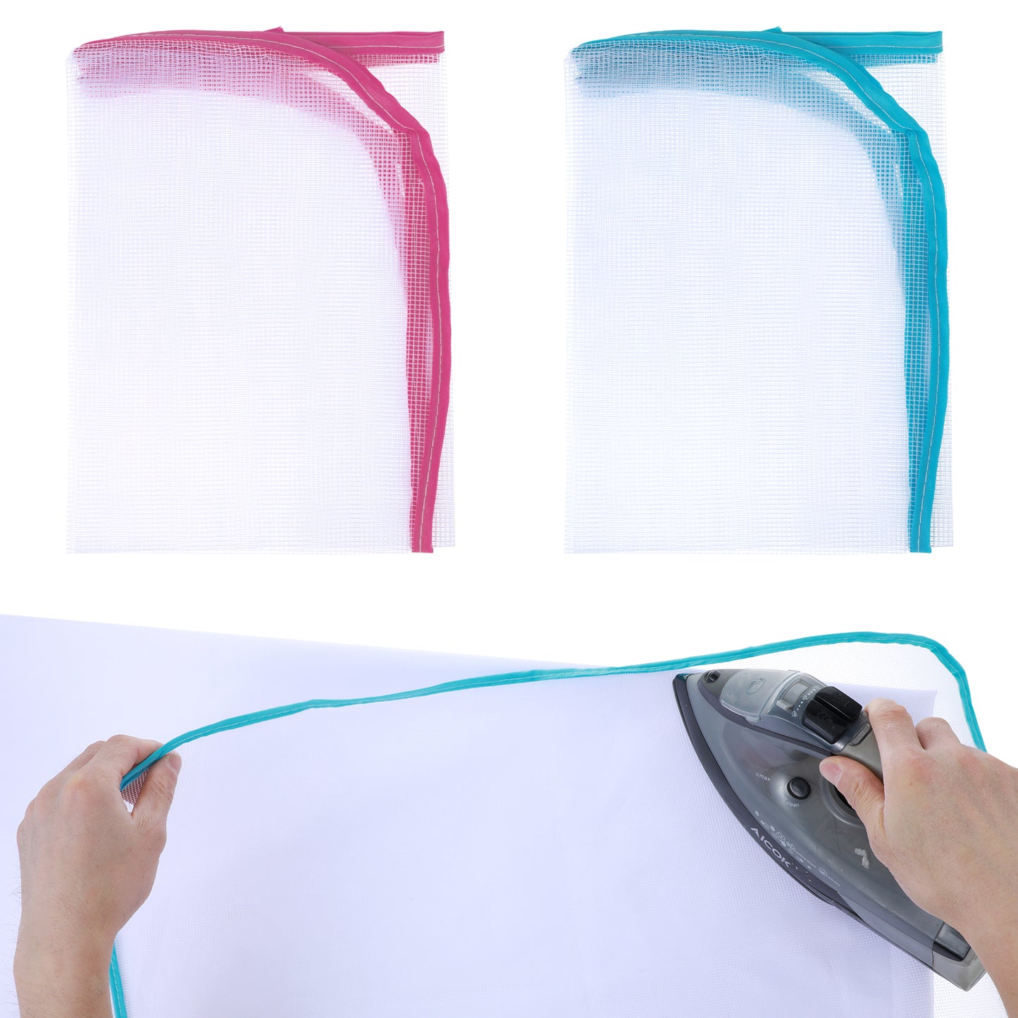 Ouligay 2 Pack Pressing Cloth for Ironing, Ironing Board Cover and Pad, Ironing Pad, Ironing Cloth to Protect Clothes, Iron Fabric Protector, Ironing Protection Tool, 22.05 x 15.35 inches