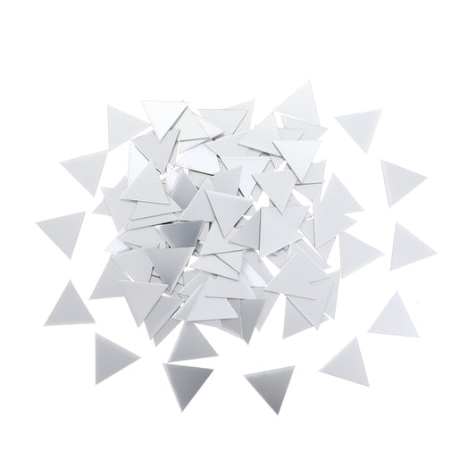 100PCS Small Mirrors for Crafts, 1 Inch Mini Mirror Pieces DIY Diamond Mirror Mosaic Tiles Self Adhesive Silver Bulk Triangle Glass Tiles Mirror Tile Stickers for Disco Balls Crafts Supplies